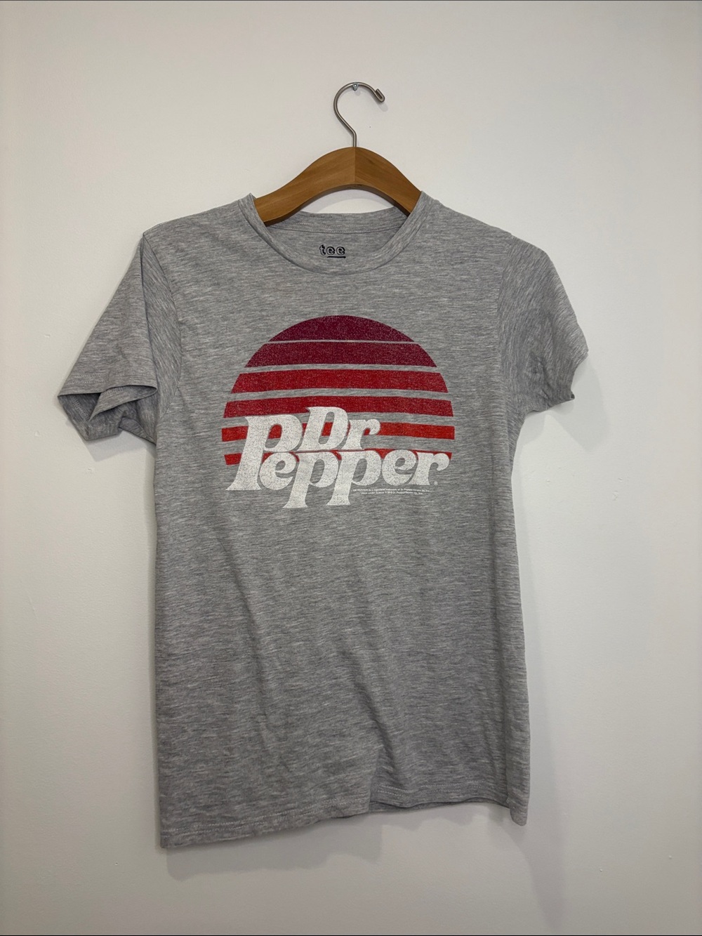 Dr Pepper Women's Grey Graphic Short Sleeve Tee